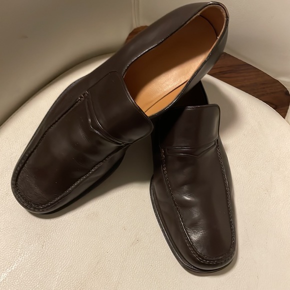 Bally mens loafers brown leather size 11.5D